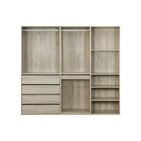 Armadio guardaroba modulare con 3 elementi, marrone naturale