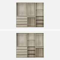 Armadio guardaroba modulare con 3 elementi, marrone naturale