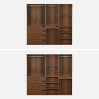 Armadio guardaroba modulare con 3 elementi, marrone