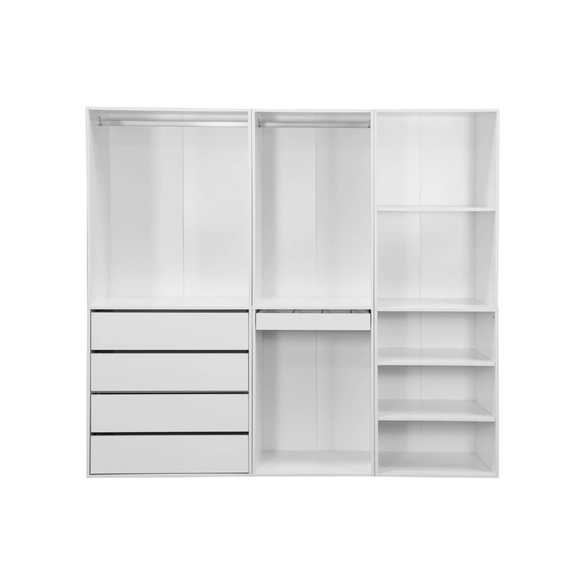 Armadio guardaroba modulare con 3 elementi, bianco