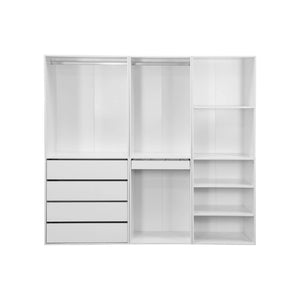 Armadio guardaroba modulare con 3 elementi, bianco