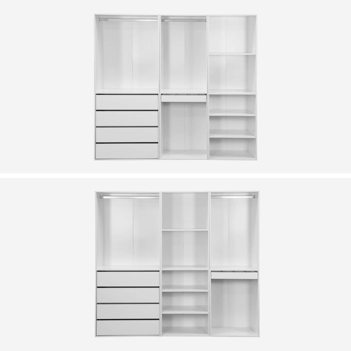 Armadio guardaroba modulare con 3 elementi, bianco