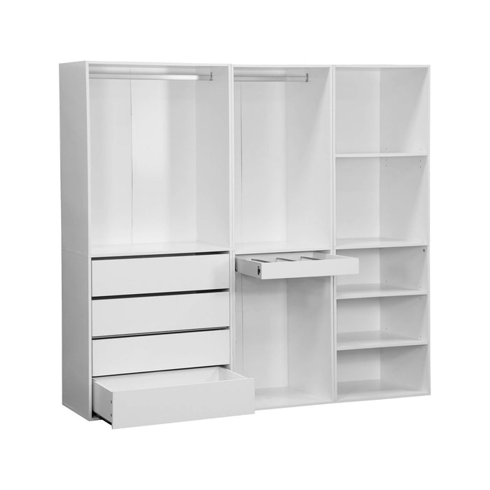 Armadio guardaroba modulare con 3 elementi, bianco