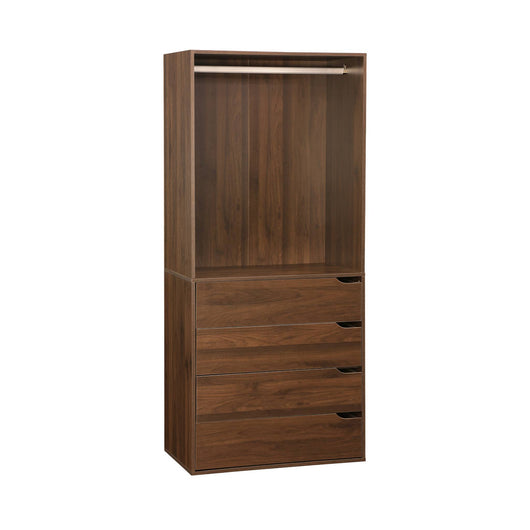 Modulo guardaroba con 4 cassetti e 1 spazio per appendersi, marrone