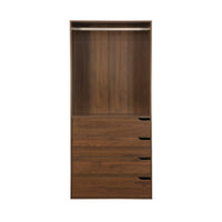 Modulo guardaroba con 4 cassetti e 1 spazio per appendersi, marrone