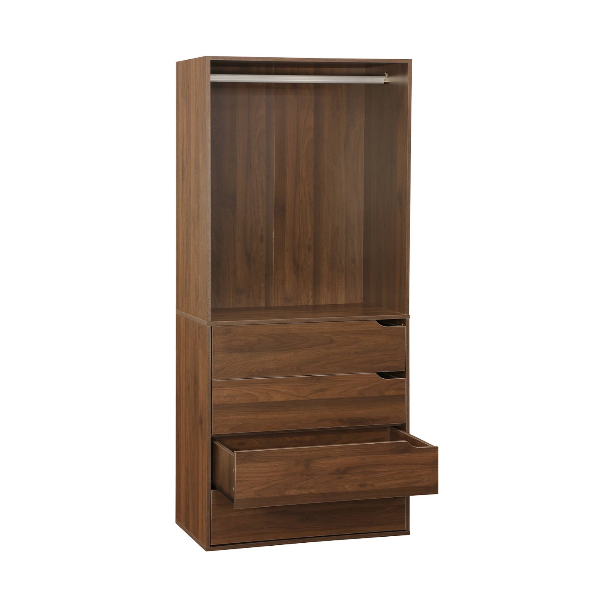 Modulo guardaroba con 4 cassetti e 1 spazio per appendersi, marrone