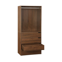 Modulo guardaroba con 4 cassetti e 1 spazio per appendersi, marrone