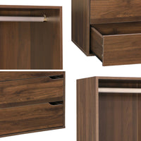 Modulo guardaroba con 4 cassetti e 1 spazio per appendersi, marrone