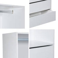 Modulo guardaroba con 4 cassetti e 1 spazio per appendersi, bianco