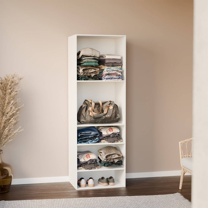 Modulo armadio con 5 ripiani, bianco