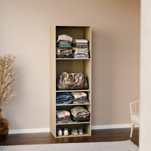 Modulo armadio con 5 ripiani, marrone naturale