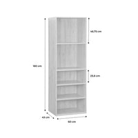 Modulo armadio con 5 ripiani, bianco