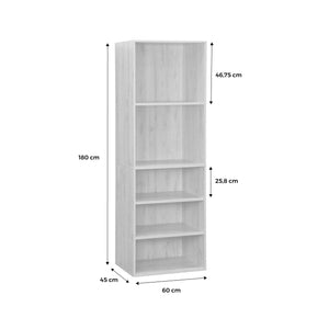 Modulo armadio con 5 ripiani, bianco