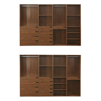 Kit armadio modulare con 4 unità, marrone