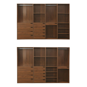 Kit armadio modulare con 4 unità, marrone