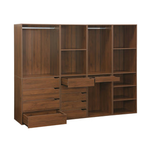 Kit armadio modulare con 4 unità, marrone