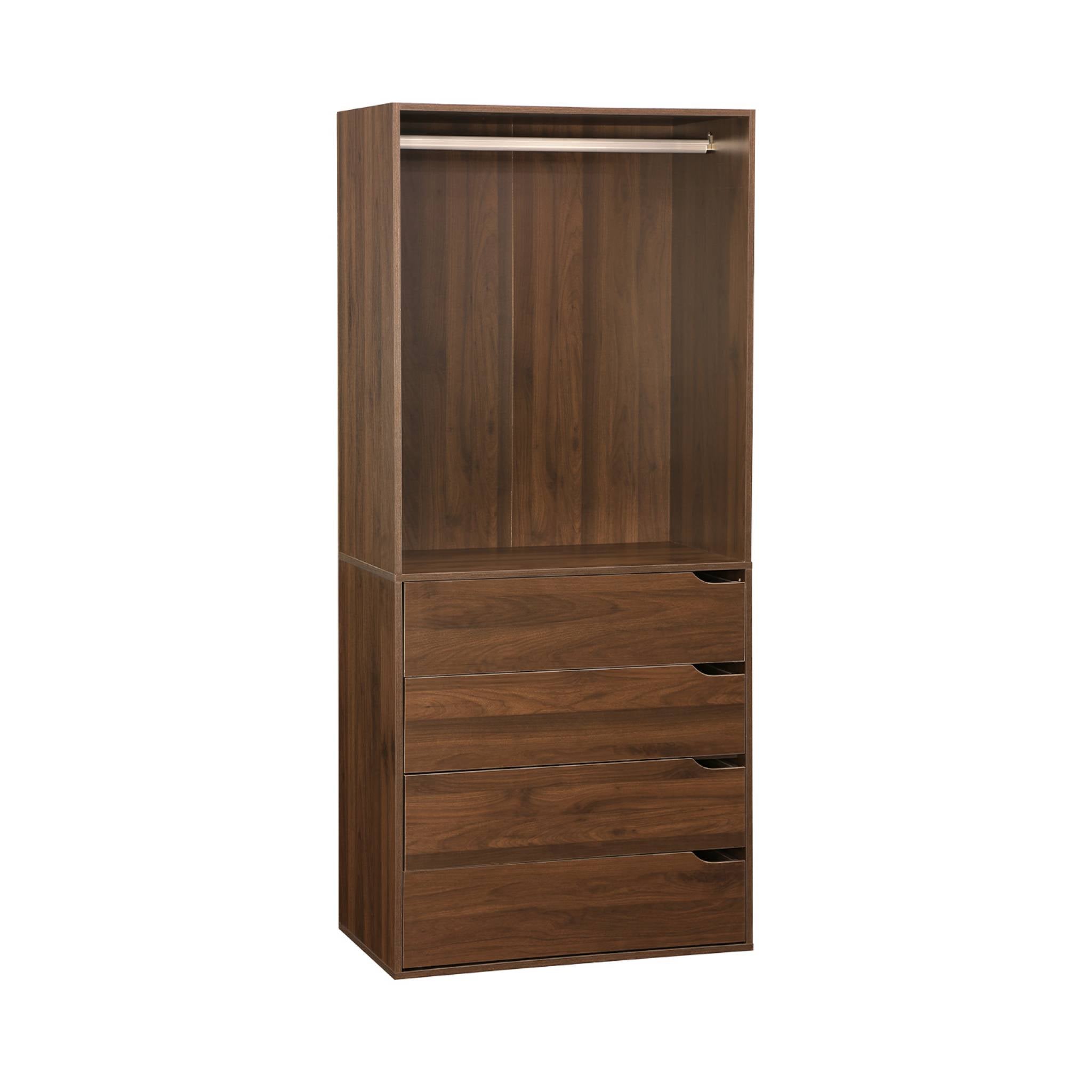 Kit armadio modulare con 4 unità, marrone