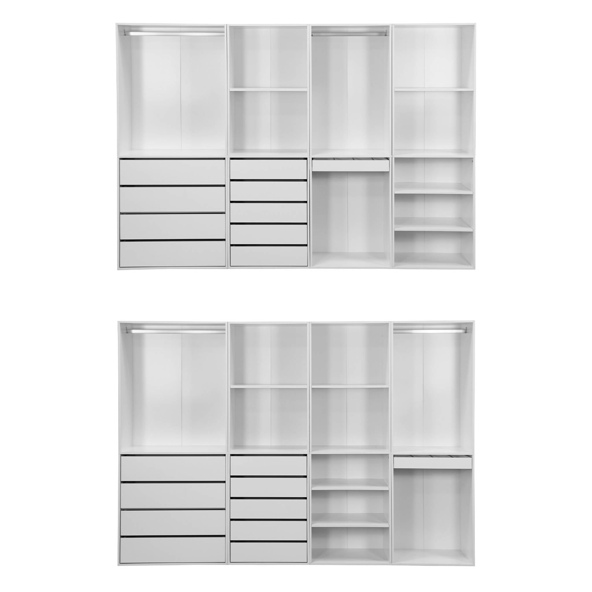 Kit armadio modulare con 4 unità, bianco