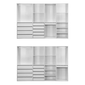 Kit armadio modulare con 4 unità, bianco