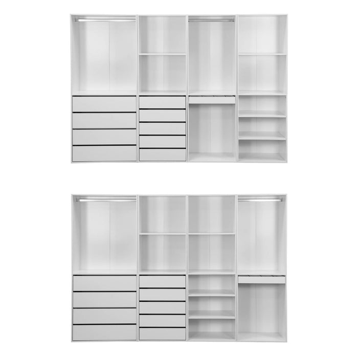 Kit armadio modulare con 4 unità, bianco