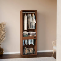 Modulo guardaroba con appendiabiti e portapantaloni, marrone