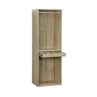 Modulo guardaroba con appendiabiti e portapantaloni, marrone naturale