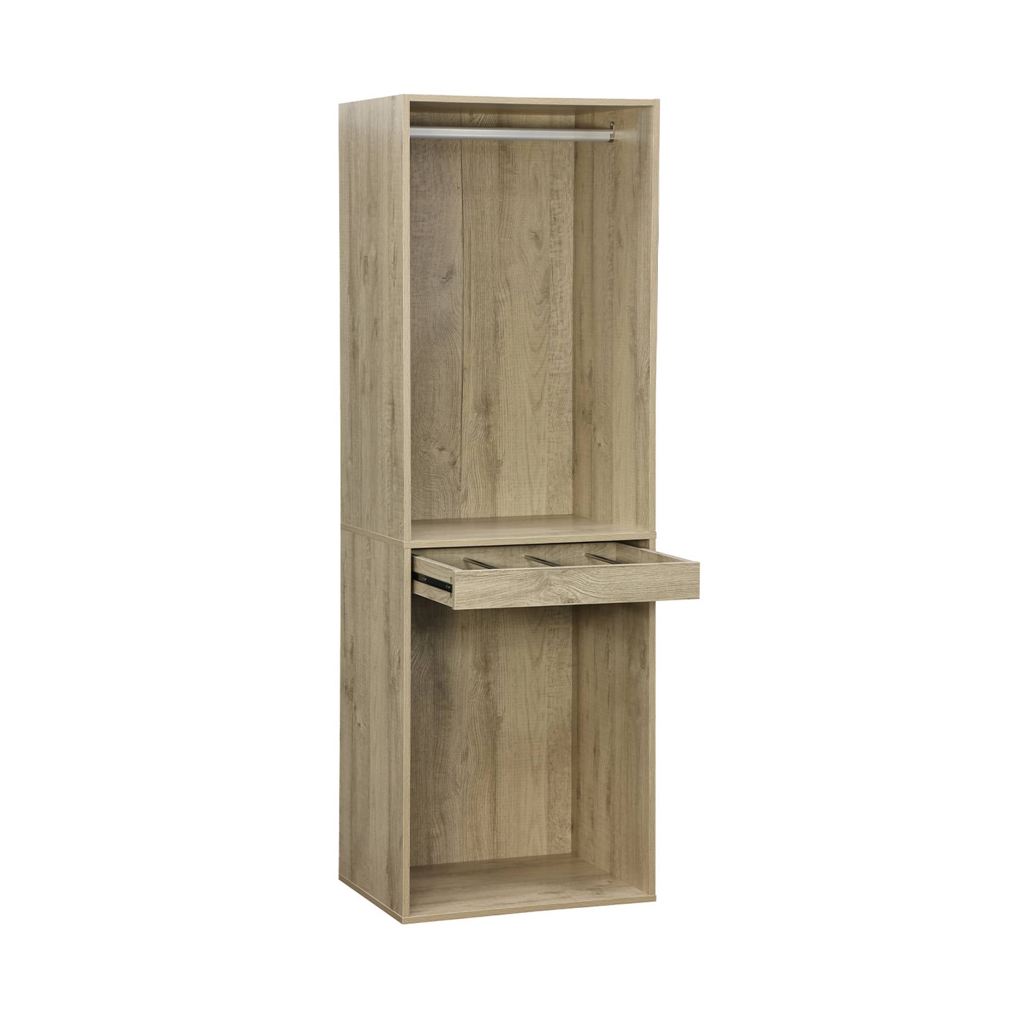 Modulo guardaroba con appendiabiti e portapantaloni, marrone naturale