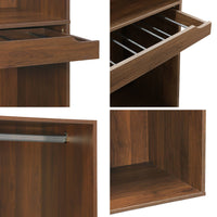 Modulo guardaroba con appendiabiti e portapantaloni, marrone