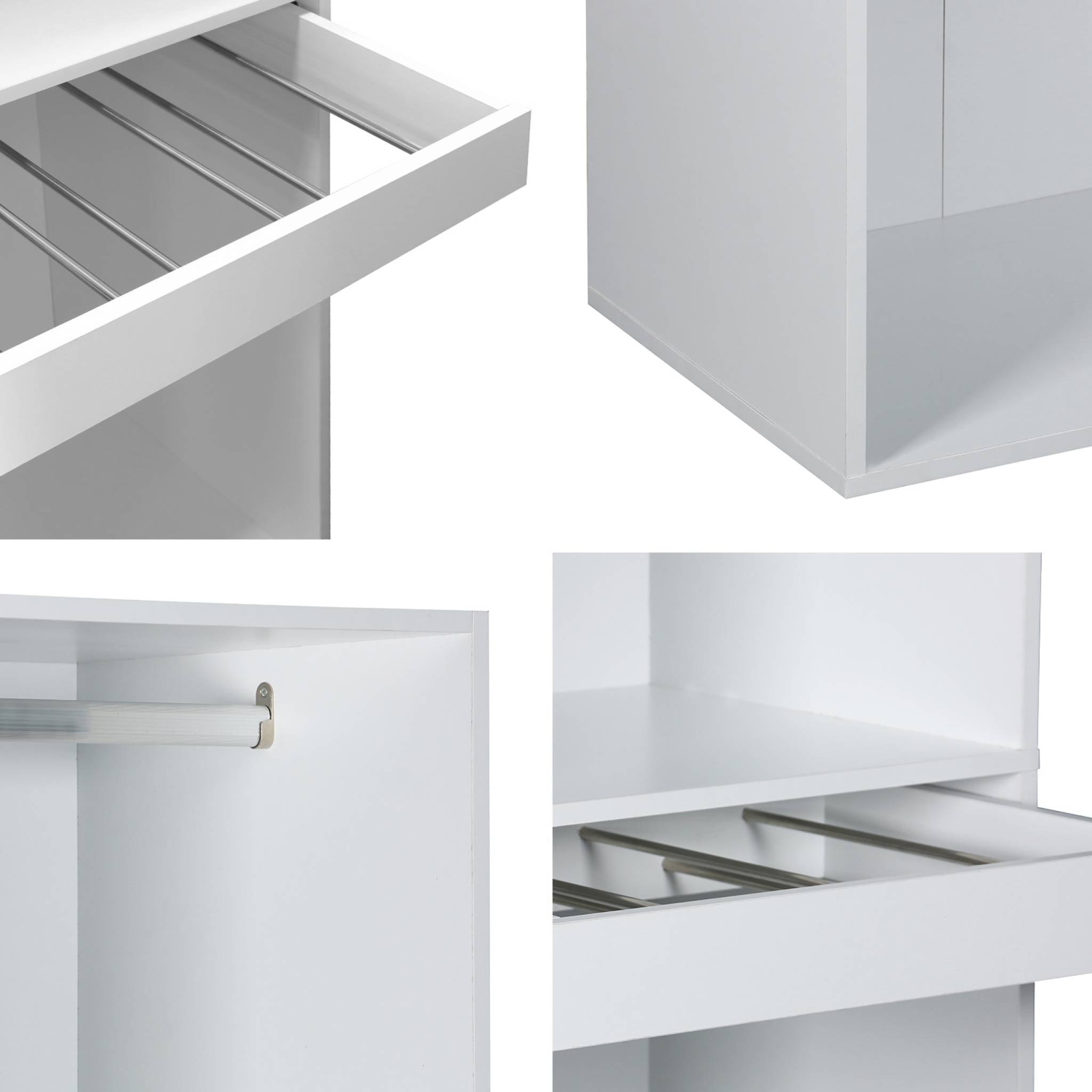 Modulo guardaroba con appendiabiti e portapantaloni, bianco