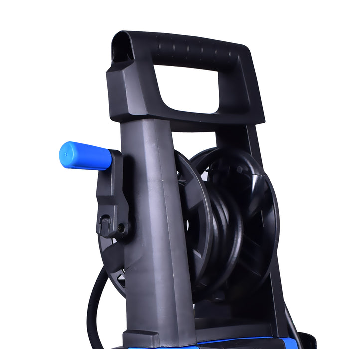 BOUDECH - ADVANCED 2500 - Idropulitrice elettrica 2500W Max 180Bar 500L/h con avvolgitubo ad alta pressione di 5MT, funzione detergente ed accessorio lava pavimenti.