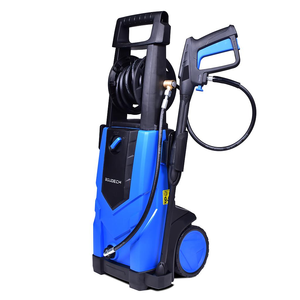 BOUDECH - ADVANCED 2500 - Idropulitrice elettrica 2500W Max 180Bar 500L/h con avvolgitubo ad alta pressione di 5MT, funzione detergente ed accessorio lava pavimenti.