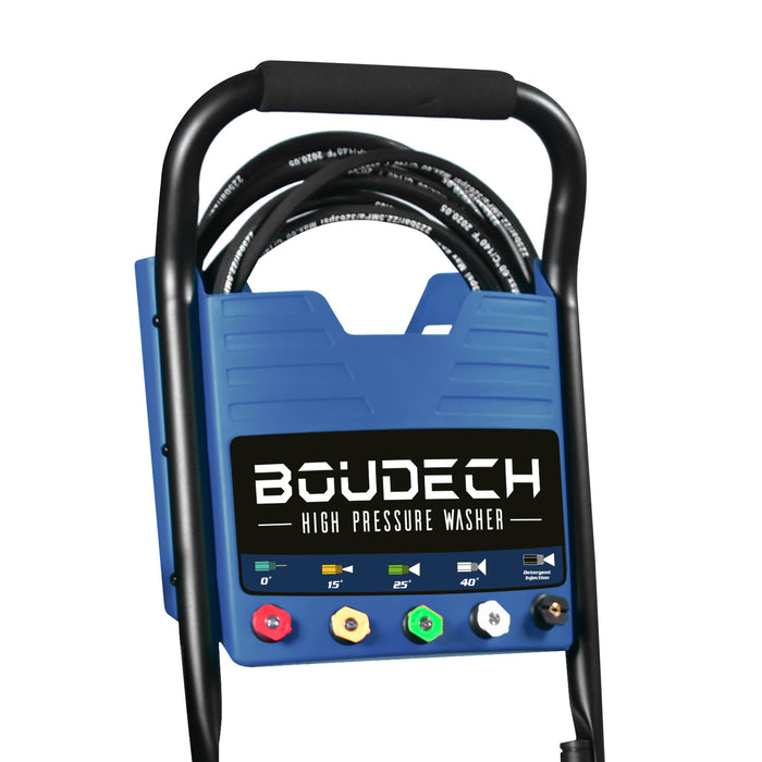BOUDECH - PRO 7000 - Idropulitrice termica ultra-potente con motore a scoppio OHV 7hp 4T con 5 ugelli e contenitore per detergente integrato