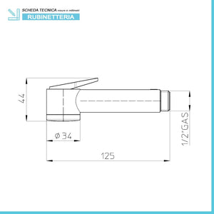 Idroscopino per wc cromato in abs con pulsante on/off