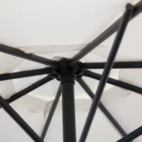 Ombrellone da Esterni 3x2.5 m con Manovella, in Acciaio e Poliestere Anti-UV, Crema