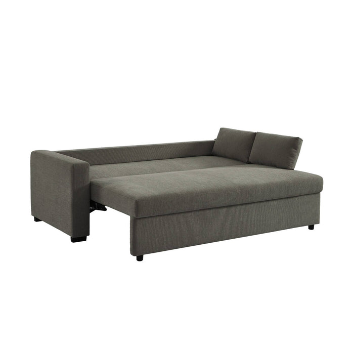 Divano letto 3 posti tessuto ciniglia, grigio scuro