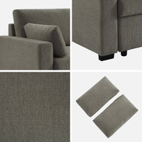 Divano letto 3 posti tessuto ciniglia, grigio scuro