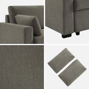 Divano letto 3 posti tessuto ciniglia, grigio scuro