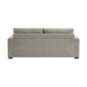 Divano letto 3 posti tessuto ciniglia, grigio chiaro