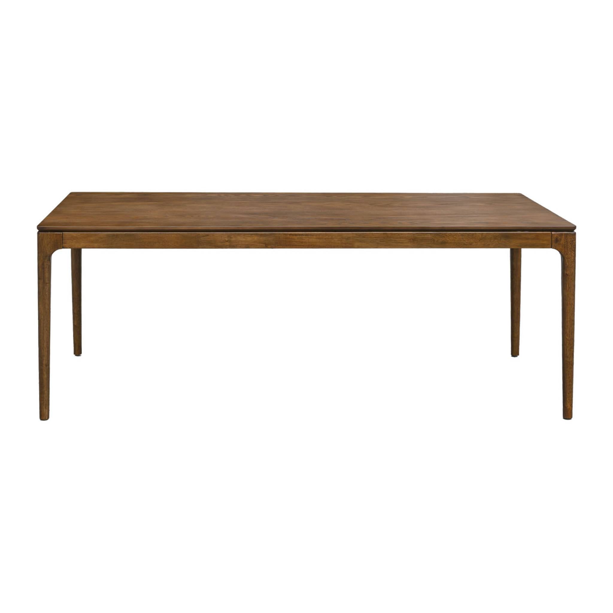 Tavola da pranzo rettangolare in legno di hevea di 8 posti, marrone