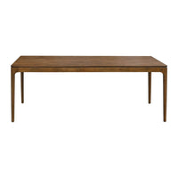 Tavola da pranzo rettangolare in legno di hevea di 8 posti, marrone