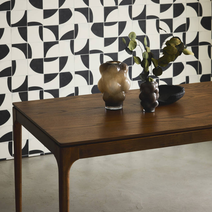 Tavola da pranzo rettangolare in legno di hevea di 8 posti, marrone