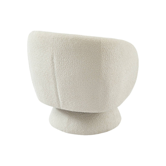 Poltrona girevole 360° tessuto testurizzato, crema