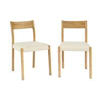 Set 2 sedie bohemien in legno di hevea, corde e tessuto, marrone