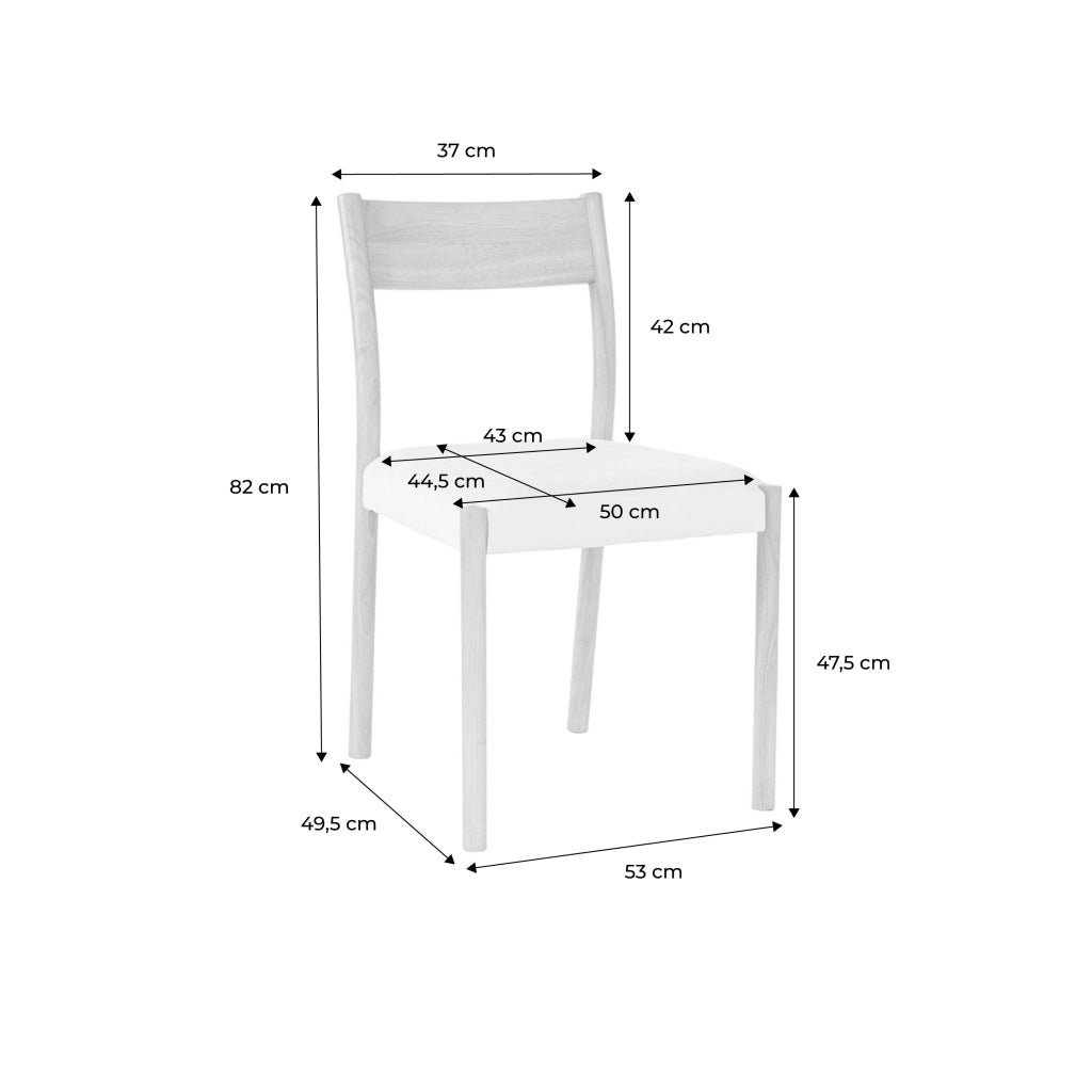 Set 2 sedie bohemien in legno di hevea, corde e tessuto, marrone
