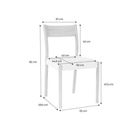 Set 2 sedie bohemien in legno di hevea, corde e tessuto, marrone