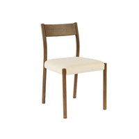 Set 2 sedie bohemien in legno di hevea, corde e tessuto, marrone