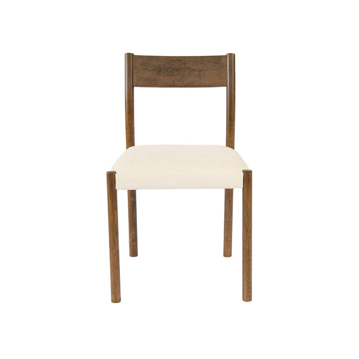 Set 2 sedie bohemien in legno di hevea, corde e tessuto, marrone