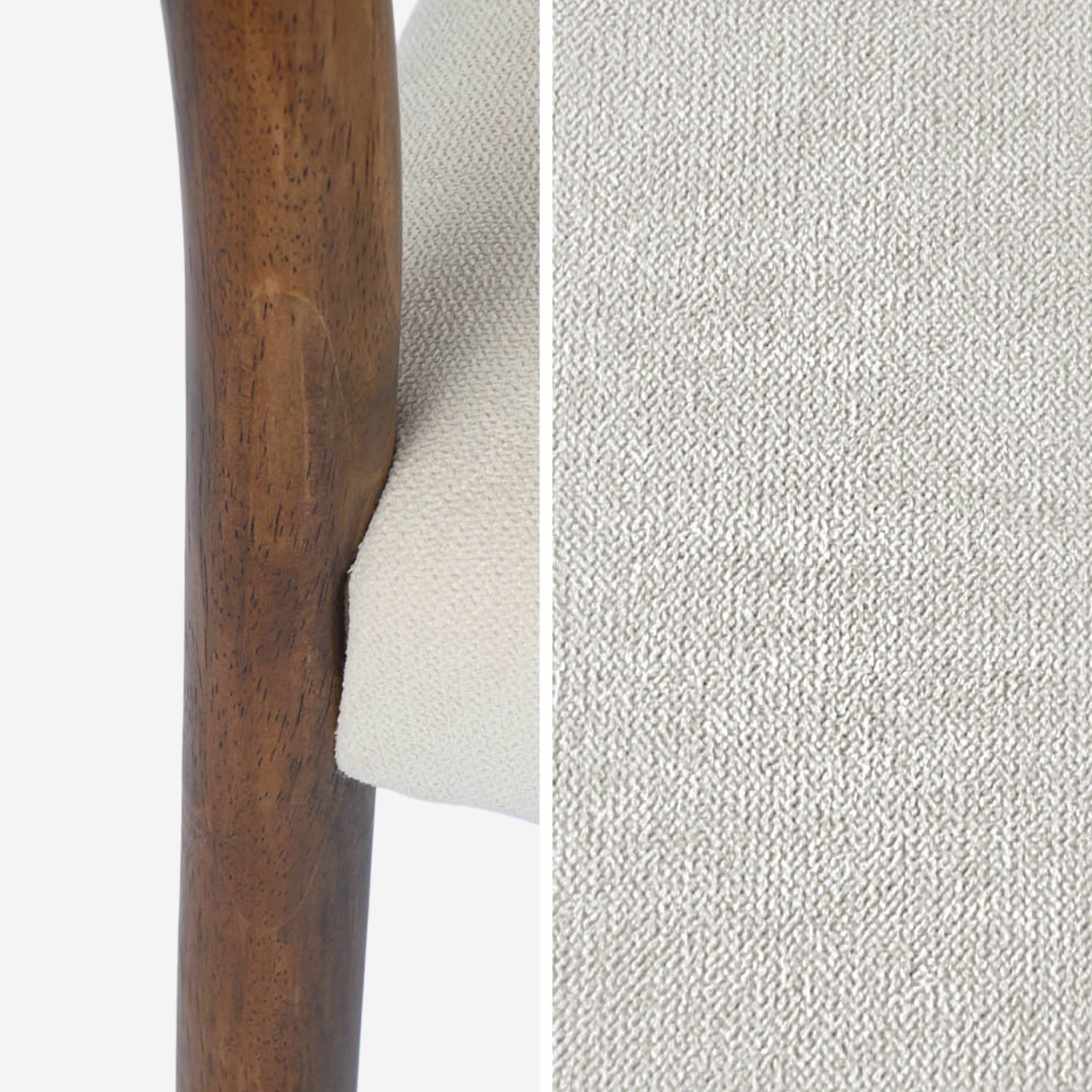 Set 2 sedie bohemien in legno di hevea, corde e tessuto, marrone