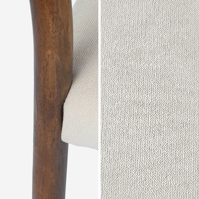 Set 2 sedie bohemien in legno di hevea, corde e tessuto, marrone