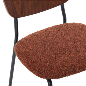 Set di 2 sedie bouclé struttura in legno con gambe in metallo,